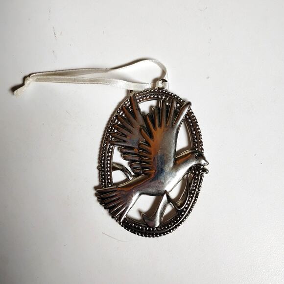 🕊️ Vintage Dove Ornament 🎄 Silver Plate Christmas Peace 1960s - Picture 6 of 7